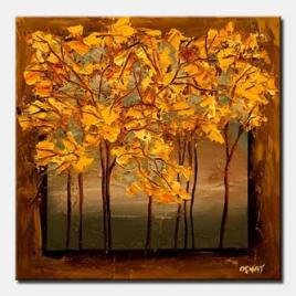 canvas print of square painting of trees