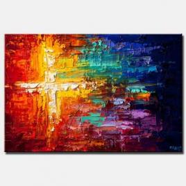 canvas print of colorful abstract cross