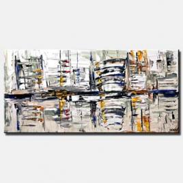 canvas print of abstract cityscape in white