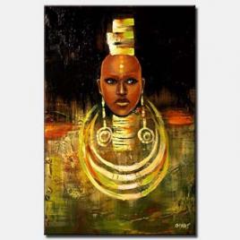 canvas print of face of an african woman front
