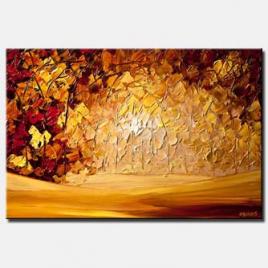 canvas print of palette knife blooming forest