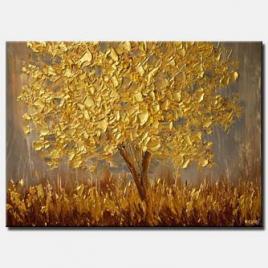 canvas print of golden tree