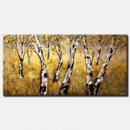canvas print of a forest of birch trees