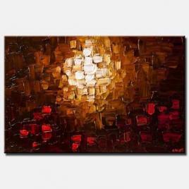 canvas print of modern abstract painting in brown