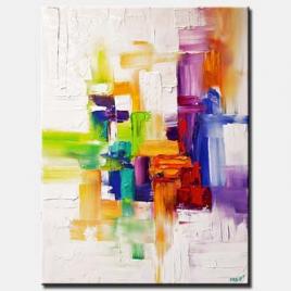 canvas print of  Colorful abstract modern palette knife