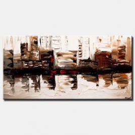 canvas print of  Cityscape painting modern palette knife