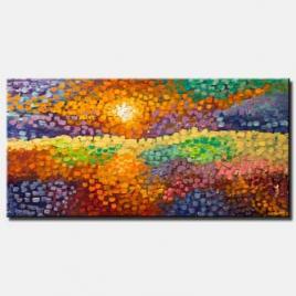 canvas print of colorful abstract fields landscape painting
