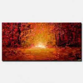 canvas print of textured abstract landscape colorful forest painting