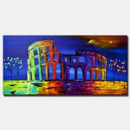 canvas print of colosseum abstract painting