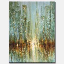 canvas print of original contemporary abstract city painting textured painting palette knife