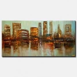modern palette knife city abstract painting
