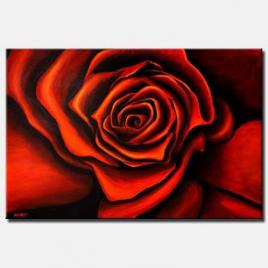 canvas print of red rose painting framed modern floral abstract