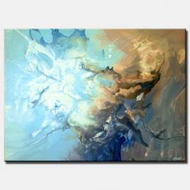 canvas print of modern art blue abstract painting