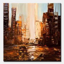 canvas print of city painting textured abstract city painting