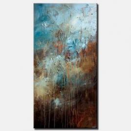 large textured blue brown abstract art