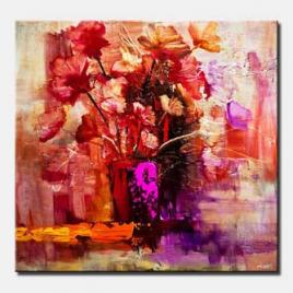 original contemporary colorful floral abstract painting
