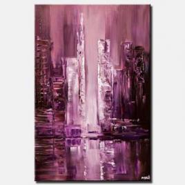 purple city abstract painting