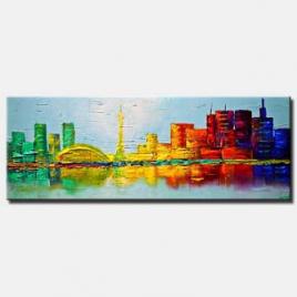 Toronto skyline painting original abstract city painting