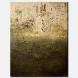 canvas print of contemporary green textured abstract painting