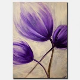 canvas print of purple tulip flower abstract painting