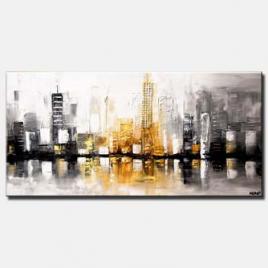 canvas print of textured modern city painting