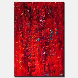 canvas print of original contemporary red abstract painting modern palette knife red acrylic abstrac