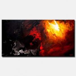 canvas print of black red abstract art painting