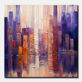 canvas print of downtown painting