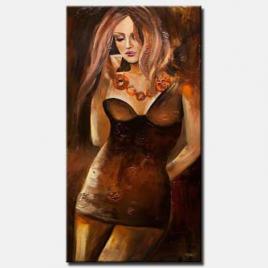 canvas print of modern woman figure abstract art