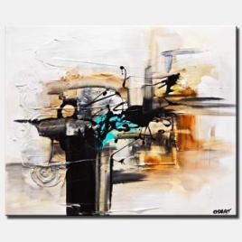 canvas print of white black abstracrt painting home decor
