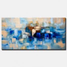 canvas print of blue contemporary abstract painting home decor
