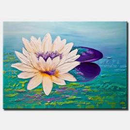 Lutos flower contemporary modern floral painting palette knife