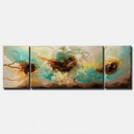 huge contemporary turquoise abstract art