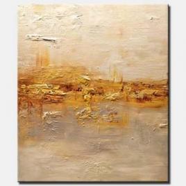 canvas print of gold cream textured modern abstract art