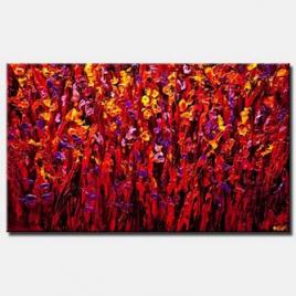 canvas print of modern textured flowers painting home decor