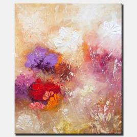 modern floral painting textured palette knife abstract art