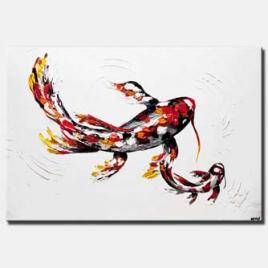 canvas print of red koi fish painting large koi fish art