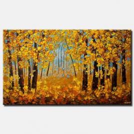 canvas print of indian summer painting modern texture landscape trees painting