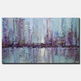 New York city textured abstract city painting