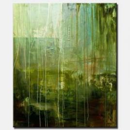 canvas print of green abstract painting