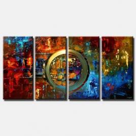 canvas print of modern colorful painting multi panel decor
