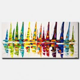 colorful sailboats painting
