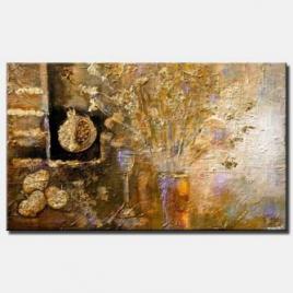 canvas print of textured abstract art pomegranate