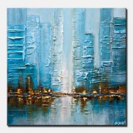 blue city abstract painting