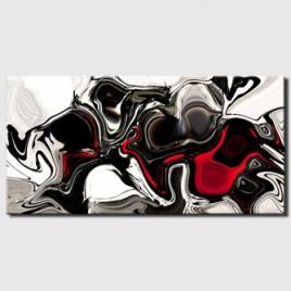 canvas print of black white red abstract print on canvas
