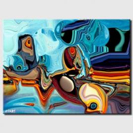canvas print of blue abstract print