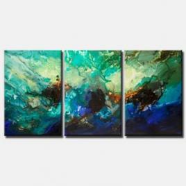 canvas print of Big turquoise abstract art
