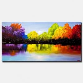 textured colorful landscape painting
