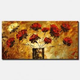canvas print of abstract sunrise painting floral flowers