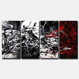 modern textured black white abstract art